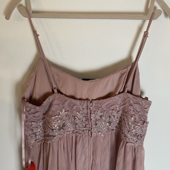 City Triangles Size 13 Mauve Rose Pink Chiffon Long Party Dress Gown Prom - Picture 6 of 15